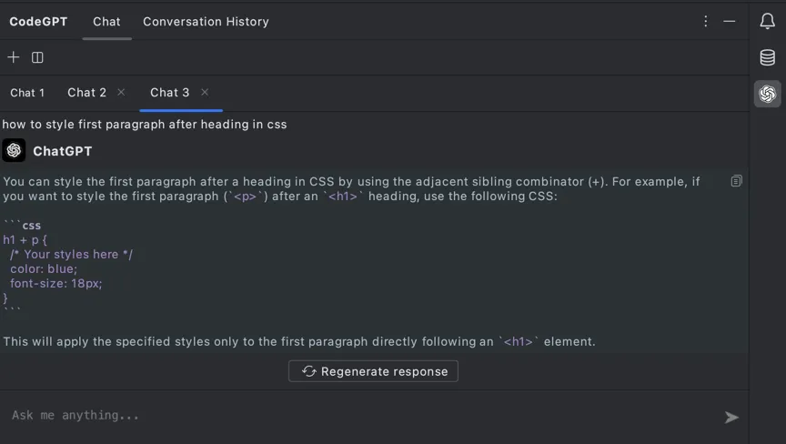CodeGPT plugin for PHPStorm