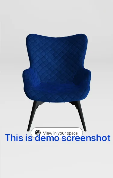 Ducon Velvet Wingback Chair in 3d Viewer