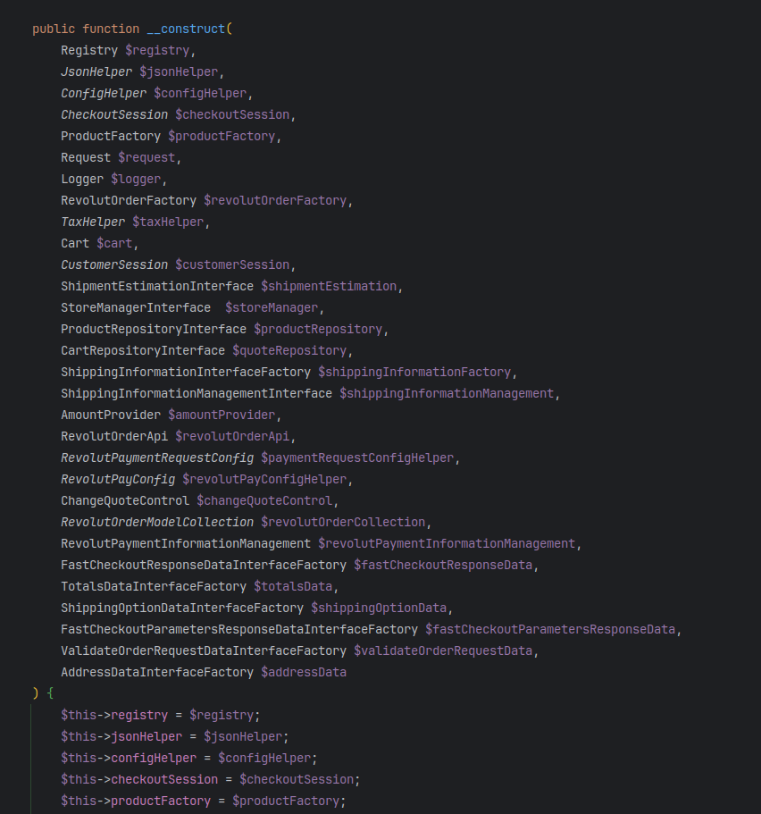 God object with too many dependencies in constructor