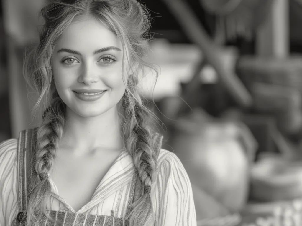 Smiling young woman vendor