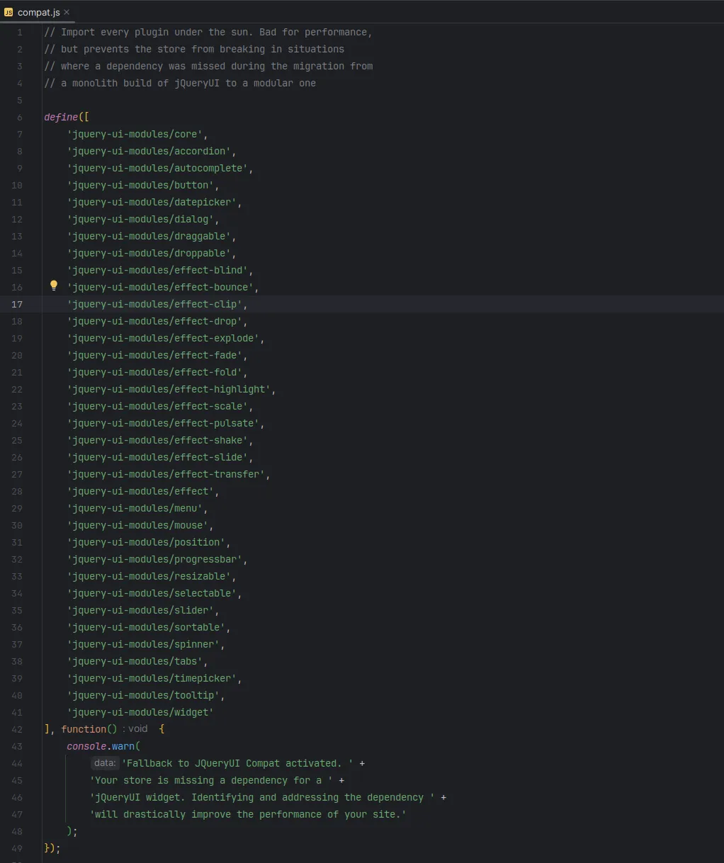 The jQuery Ui Compat file