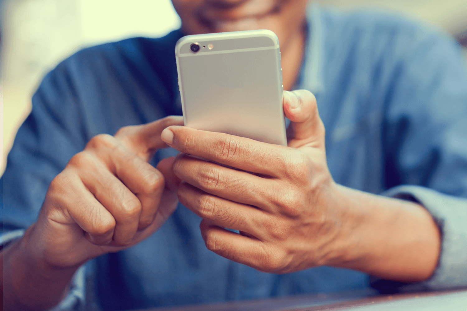 A phone held in hands