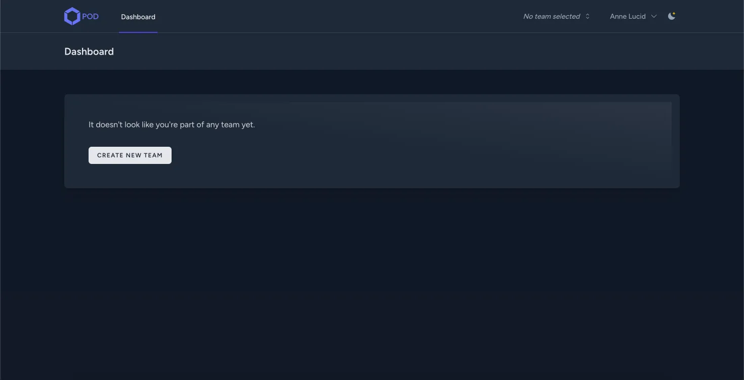 Lucid Modules POD Hub New Account Dashboard