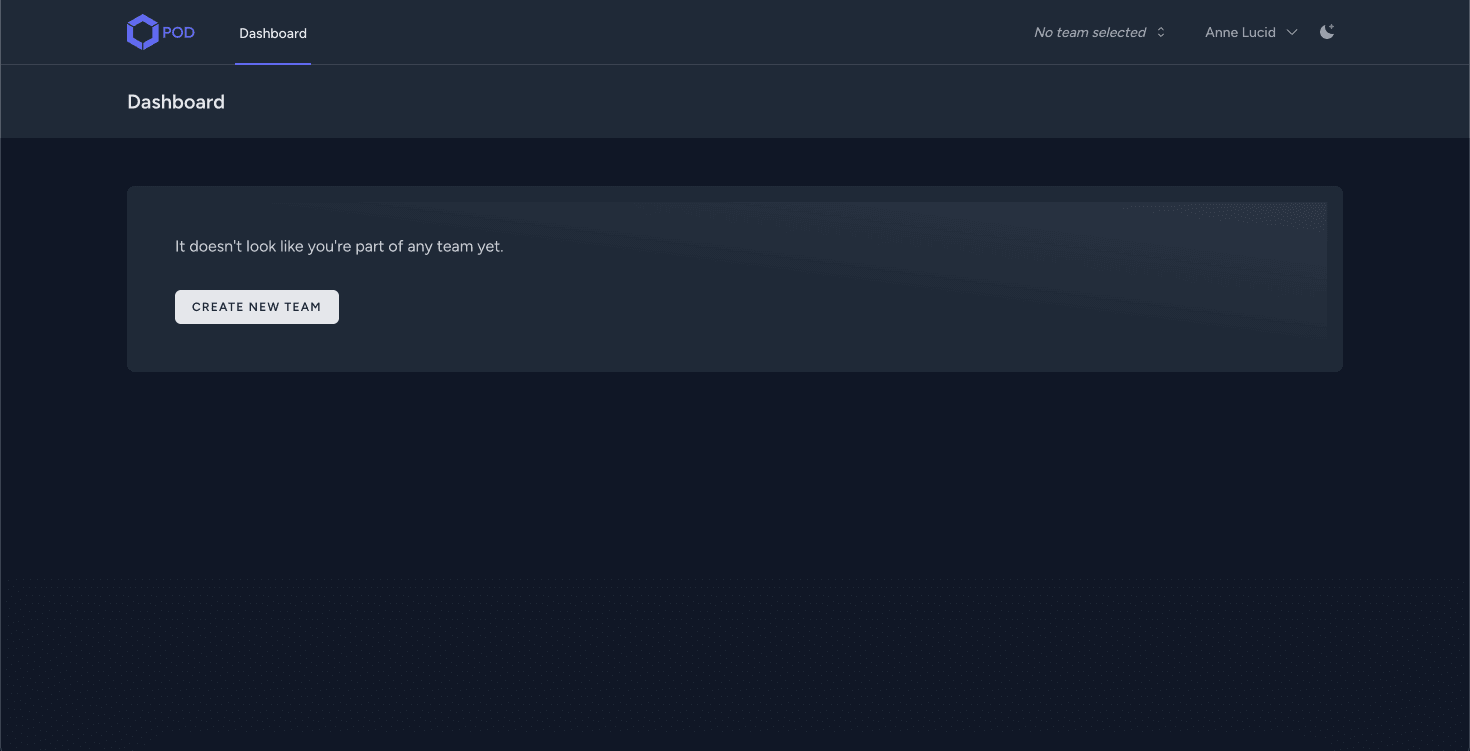 Lucid Modules POD Hub New Account Dashboard
