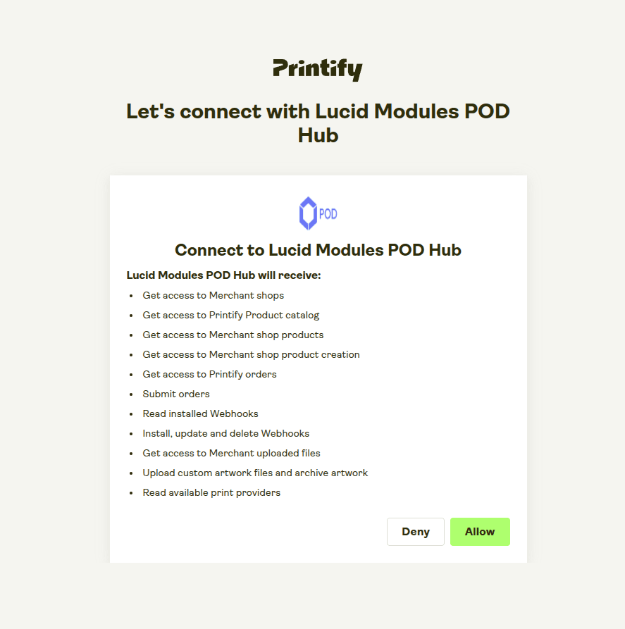 Printify OAuth App approval