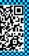 Quiet zone of the QR code marked with checkerboard.