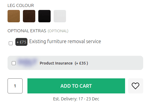 Customizable Options on SLF24 product page