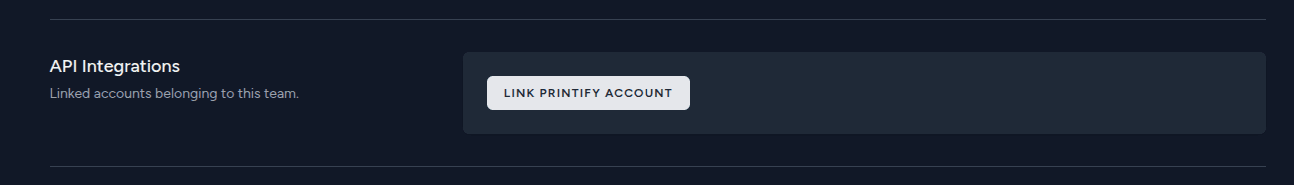 Linking Printify account