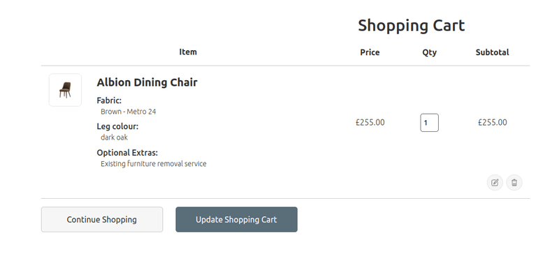 Customizable Option on the Magento 2 cart page