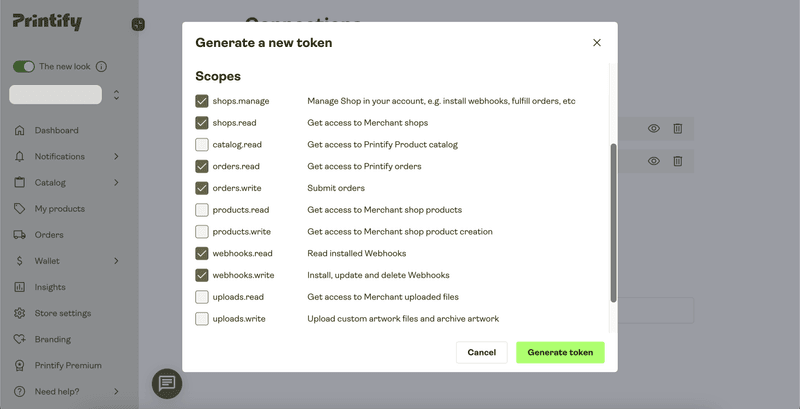 Generating token with limited access