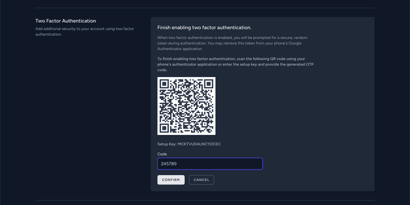 TFA Sample QR Code