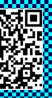 Quiet zone of the QR code marked with checkerboard.